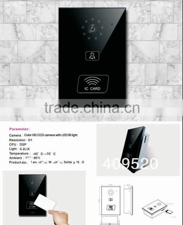 Hot-sale PLC digital wireless video intercom kit for villas/wireless video door phone system for villa