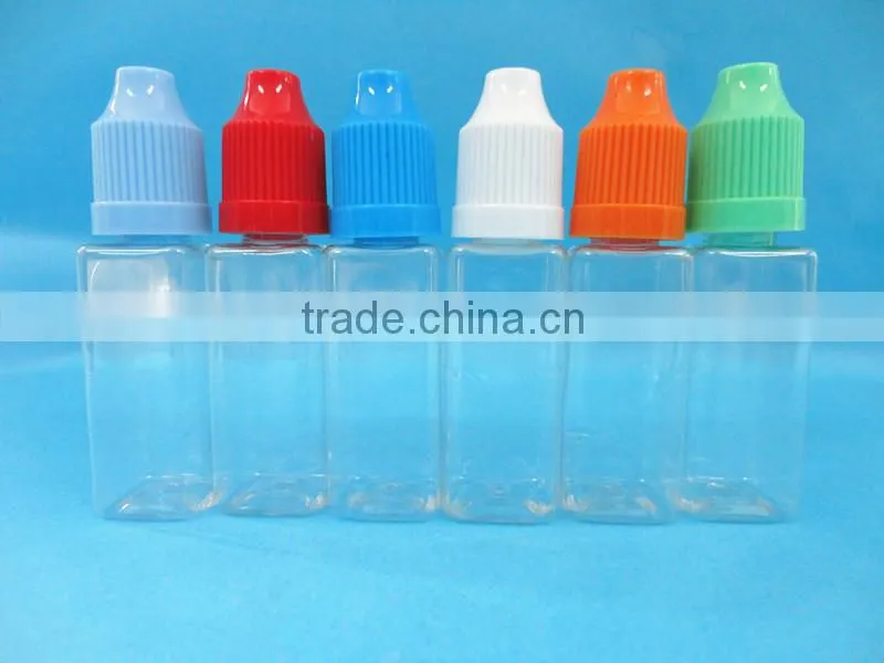 Plastic clear PET e-liquid oil dropper bottle,smoke oil dropper bottle with childproof cap