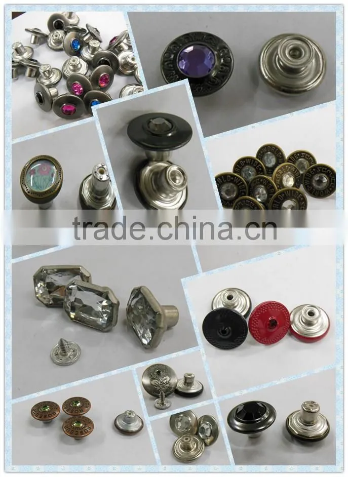 Fashion Metal Shank Button / Rivet Jean Button