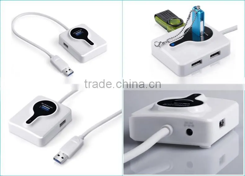 4-Port USB 3.0 Hub 5Gbps Transfer Rate with cable Compact Design for your Microsoft Surface Ultrabooks
