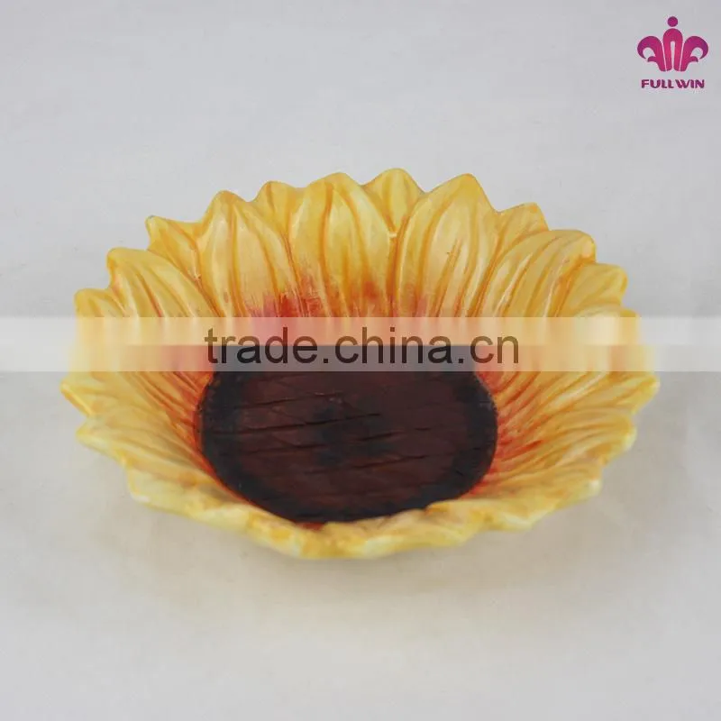 Customized ceramic flower shape fruit bowl,ceramic candy bowl for spring decoration