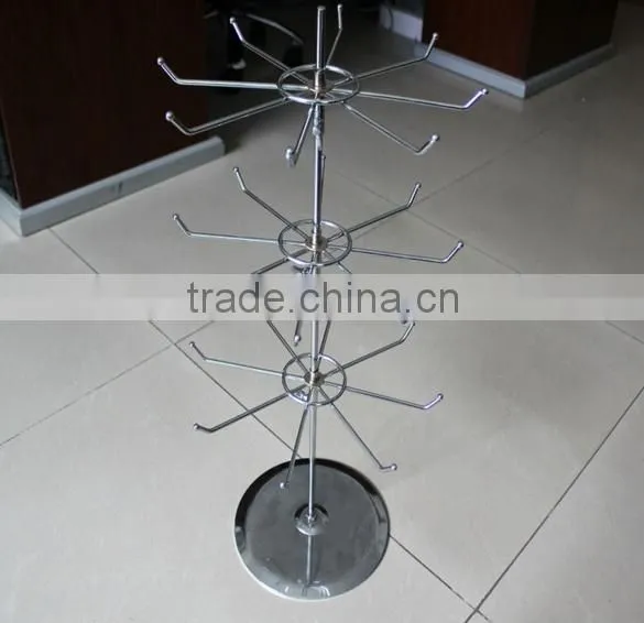 3 Tiers Rotating Display Wire Rack for Jewerly Store