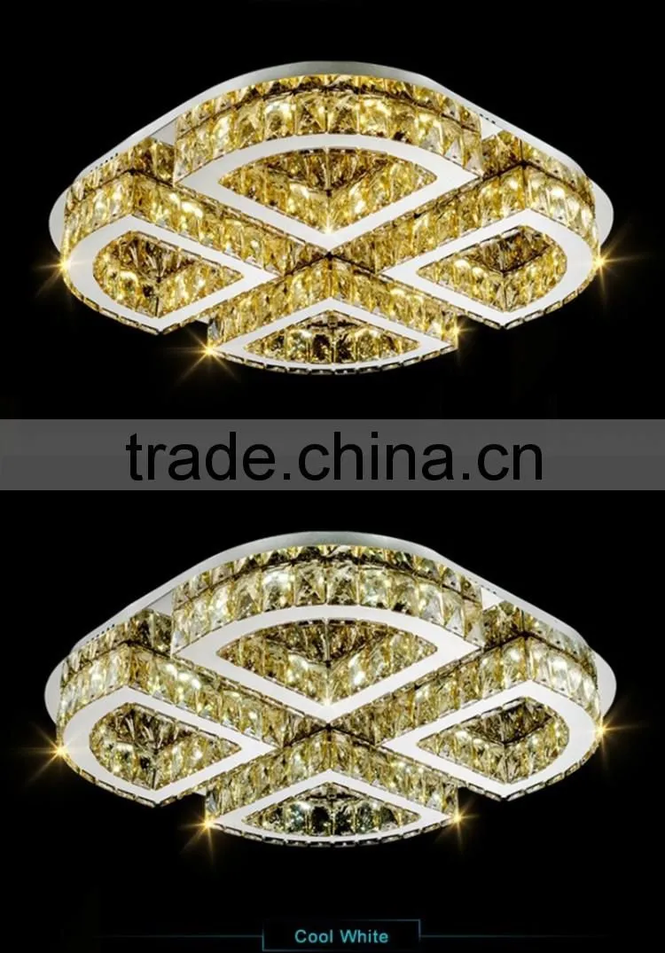 Hot Selling 60W LED Ceiling Lamp Stainless Steel K9 Crystal Decoration Ceiling Lamp