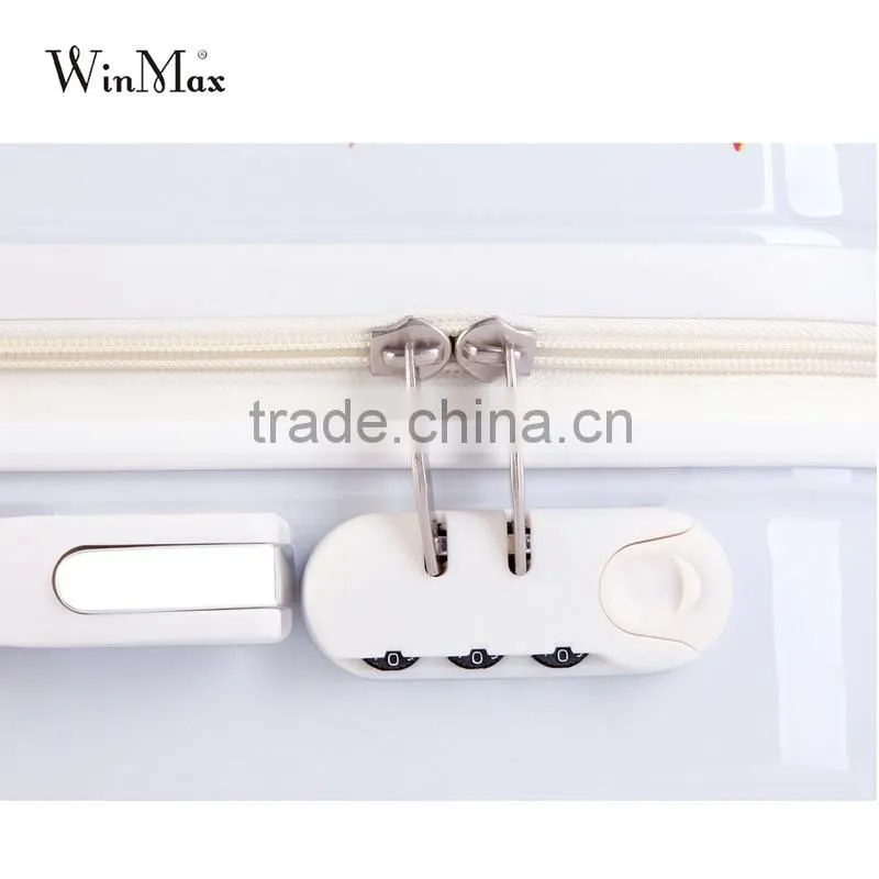 ABS printed butterfly hardshell lightweight trolley luggage bag