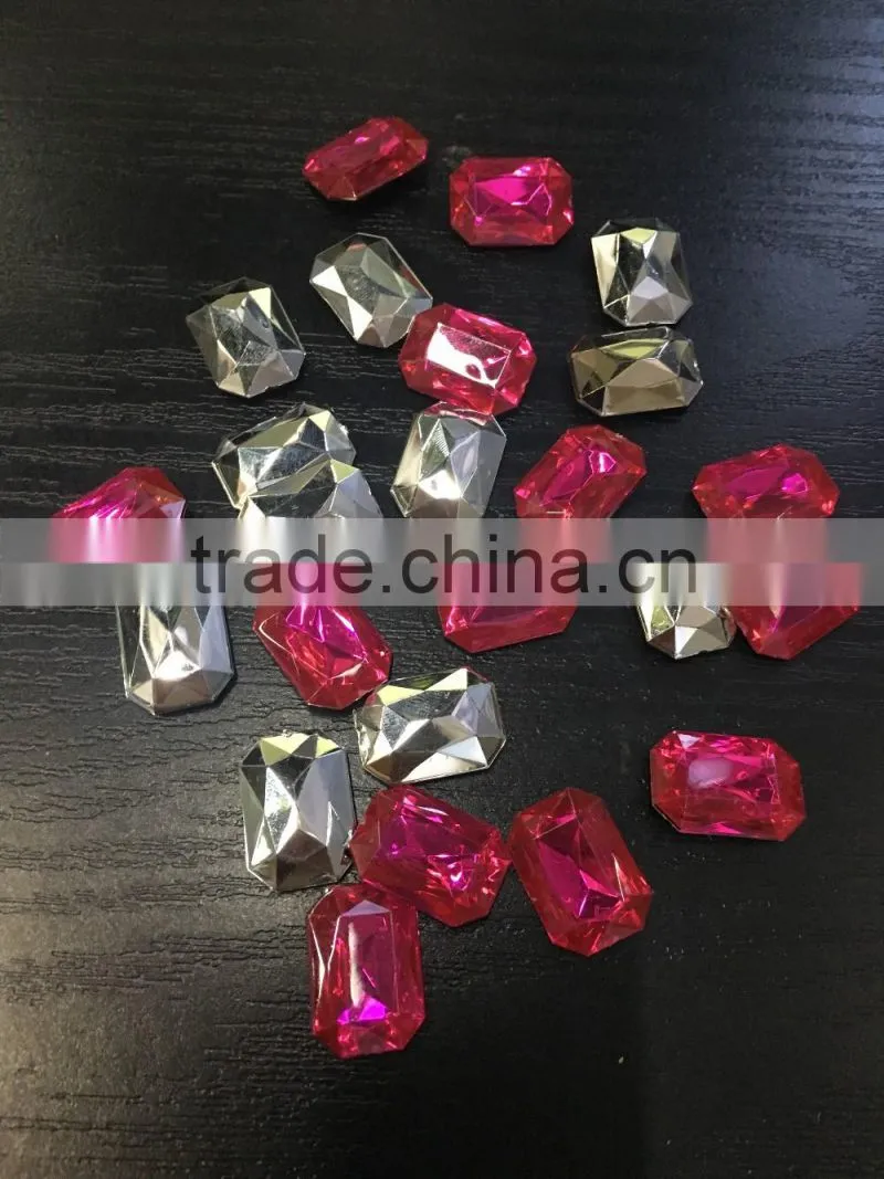 Taiwan quality sew-on acrylic rhinestone octagon shape acrylic rhinestone