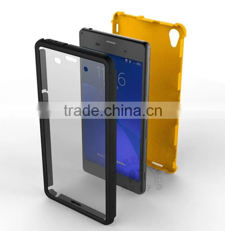 2 in 1 Hybrid Front Touch Screen Protective Case For Sony Xperia Z3/For Sony C3