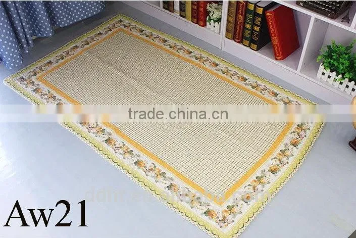 Green Yellow Flowers Edge Patchwork Floor Mats / Patchwork Carpets