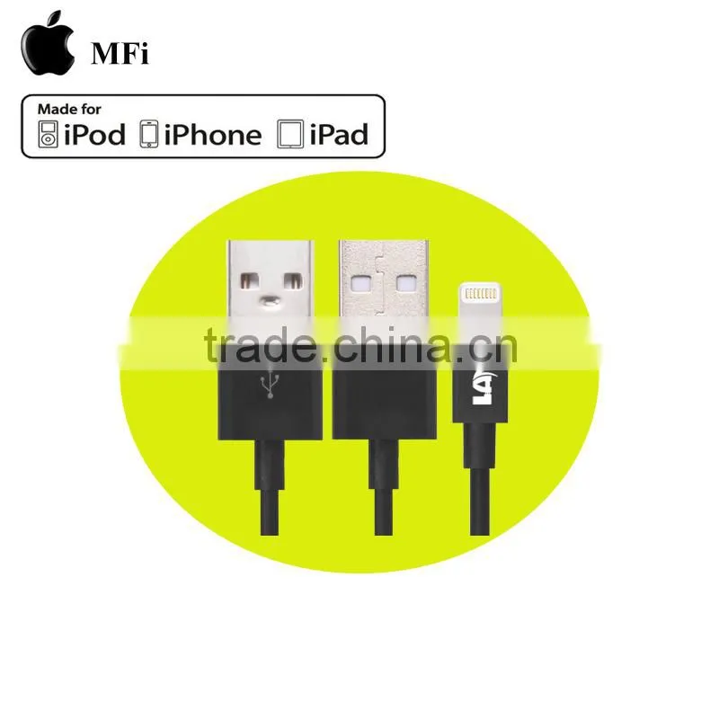 1m black mfi approved 8pin to usb cable