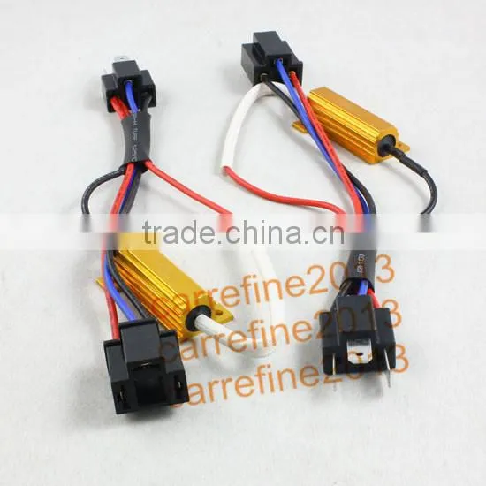 50W H4 LED error canceller H4 LED warning canceller Decoder cables wiring harness