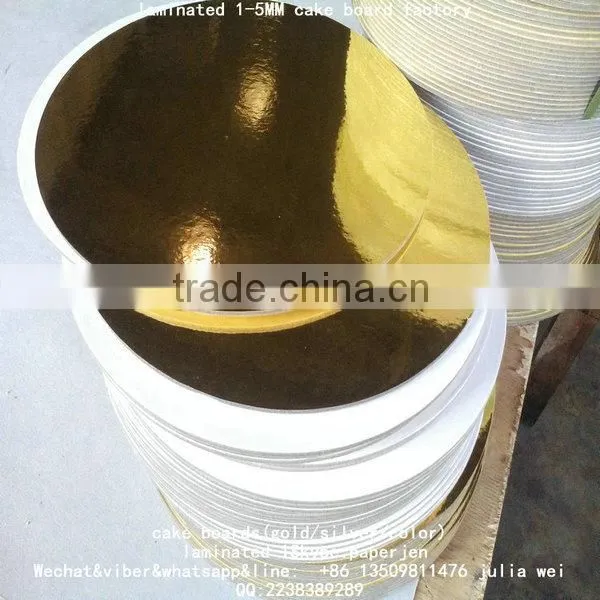 12mm Thickness round gold foil cake board for wholesale and retail trade