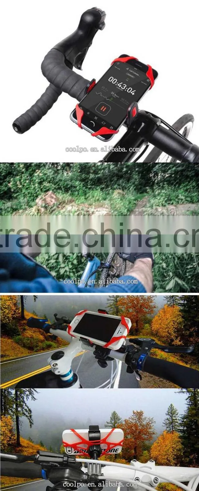 Universal Motorcycle Bicycle Handlebar Mount Holder Band bike phone holder For Cell Phone