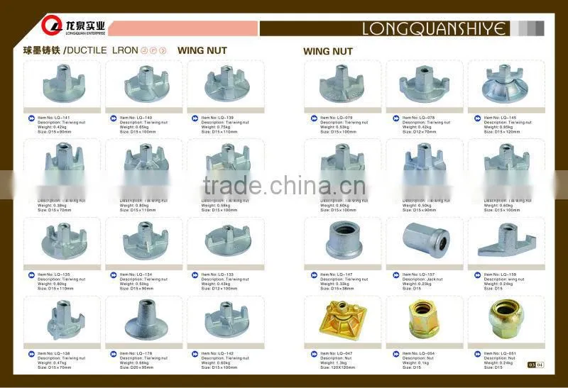 Formwork accessories, wing nut, tie-rod, plate