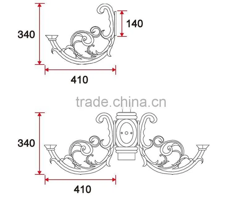 D004 Aluminum Sand Casting Street Lighting Lamp Arm