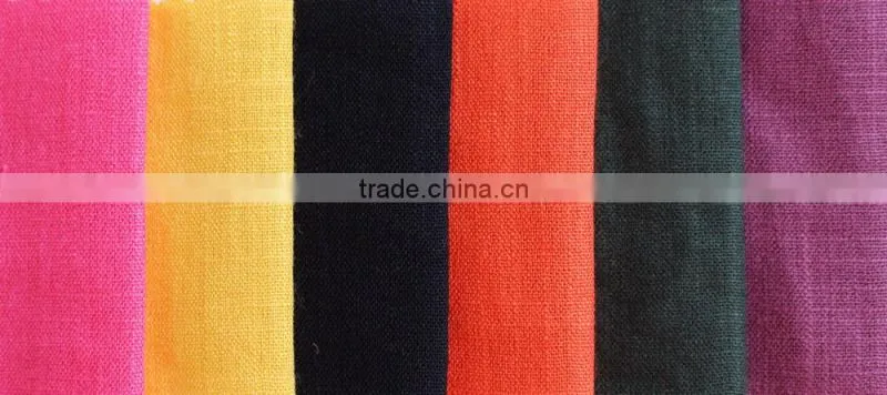 plain dyed solid color woven linenette blend nylon viscose fabric