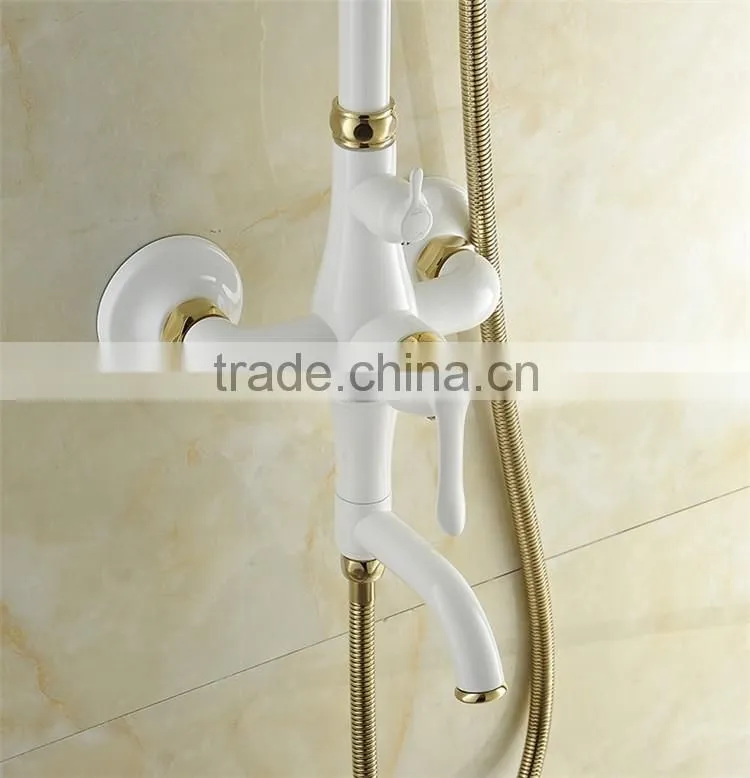 2016 new modern bathroom shower set,white painted rainfall shower set