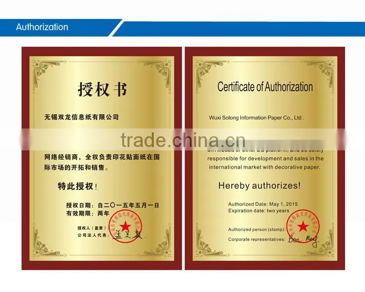 Impregnated Melamine decorative Paper for furniture board