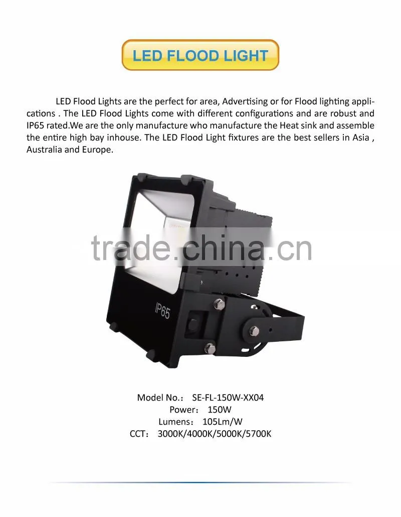 150W Fin-type interlock heat sink LED Flood Light