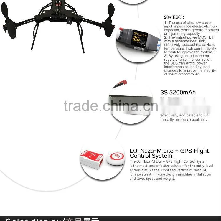 Professional UAV Royalplay Drone RH700NL Carbon FIber Hexacopter for Aerial Photogrpahy