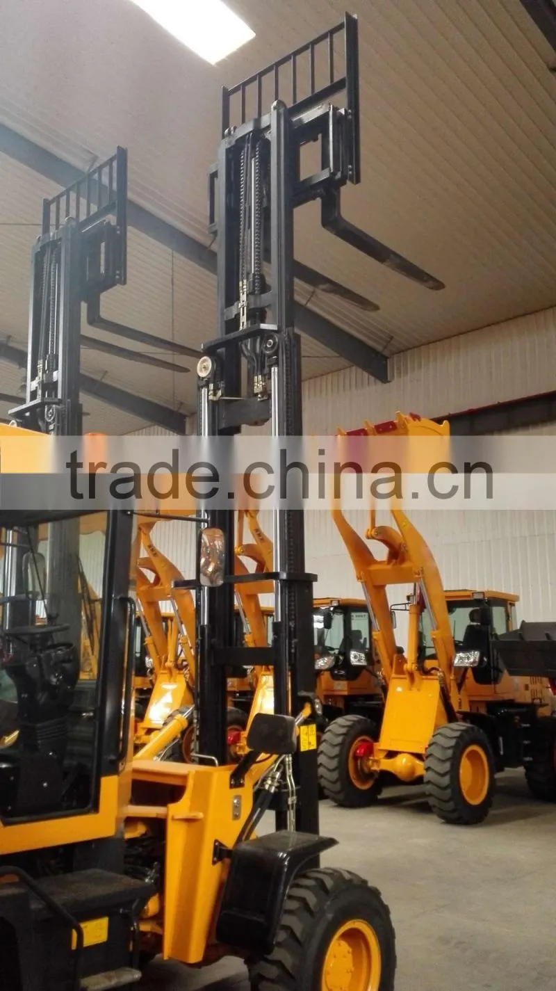 3Ton 4.5m Superhigh Forklift Wheel Loader Manufacturer China With CE Cetification