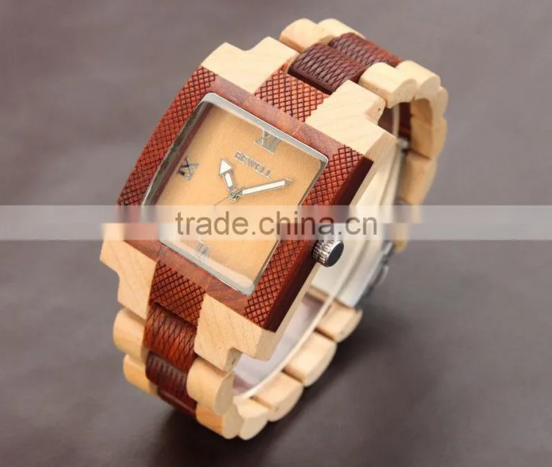 Mixed color Wristwatch Wooden Water Resistant Wooden WristWatch Women Men Wristwatch Wooden