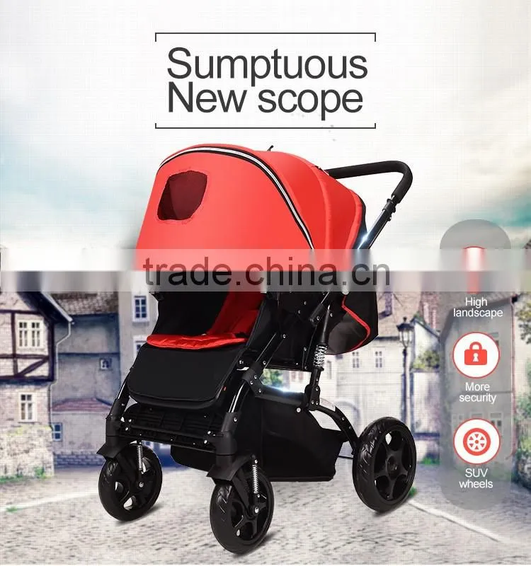 High Landscape Stroller| Baby Trolley | Pram | Carriage | Pushchair With Seat Cushion