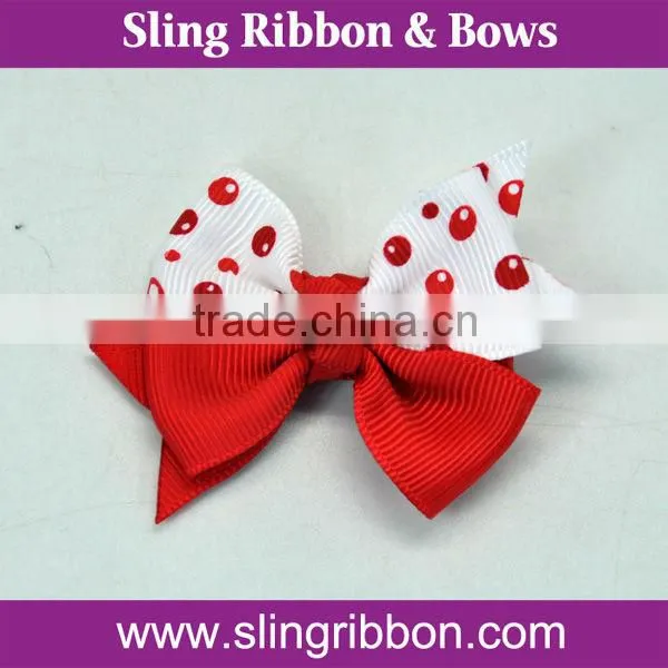 Hot Sale Two Color Ribbon Bow Girls Hair Bow With Clip Toddle Bow