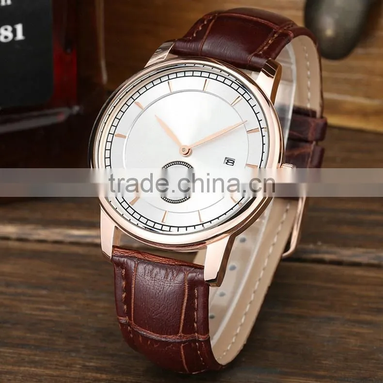 2015 Top Brand Best Fashion Genuine Leather Watches Men Wrist Watch,leather western wrist watches