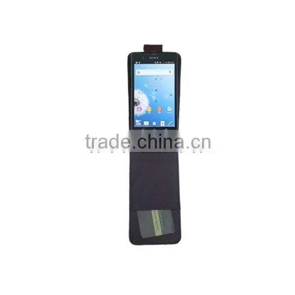 flip leather case for sony xperia z l36h Purple