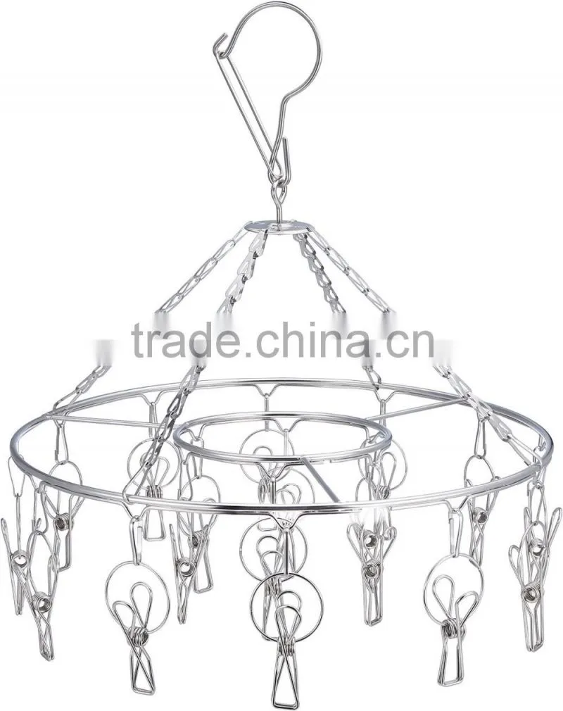 Stainless Steel Clip and Drip Hanger Clothes Drying Rack, 8-Clip