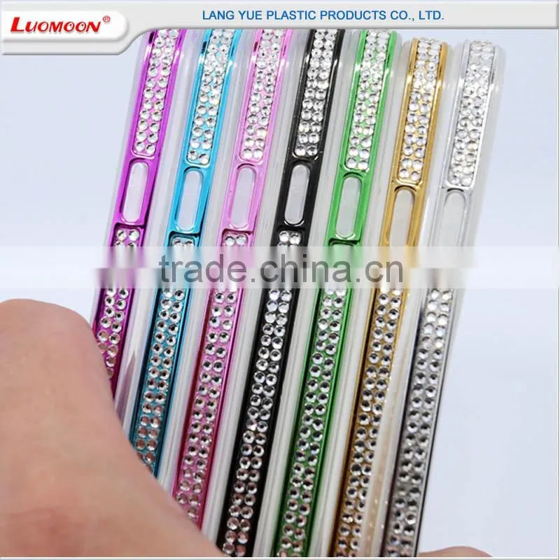 TPU back + PC frame diamond covers for iphone6, for iphone 6 case clear