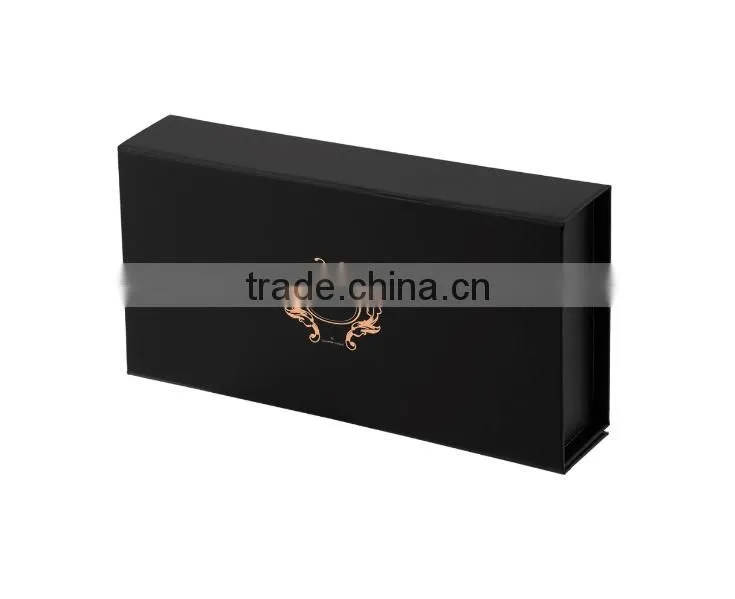 Magnetic closure matte black foldable paper packaging boxes/ flat folding cardboard gift box/ collapsible magnetic box