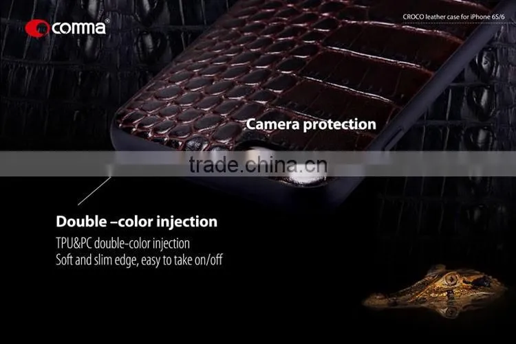 High Quality Croco Cowhide Leather TPU Case Cover For Iphone 6 6S 6 Plus 6S Plus