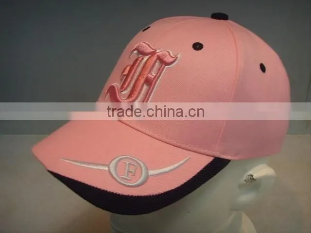 Pink embroidery baseball cap for girl