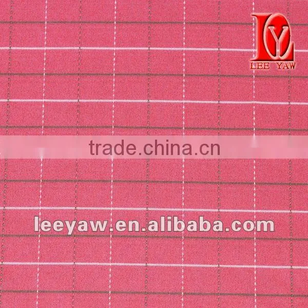 check jersey fabric made of 94% poly and 6% spandex yarn dyed manterials