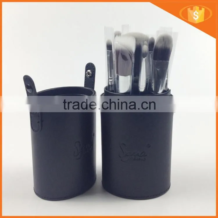 12 Piece Synthesize Hair Black Cosmetic Makeup Brush Stand