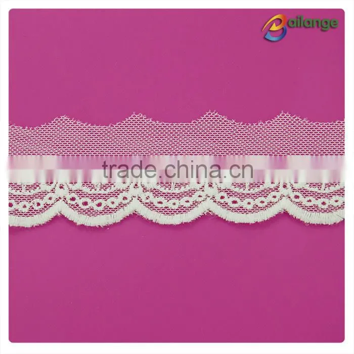 2016 little flower lace trim embroidery on mesh for ladies cotton panties