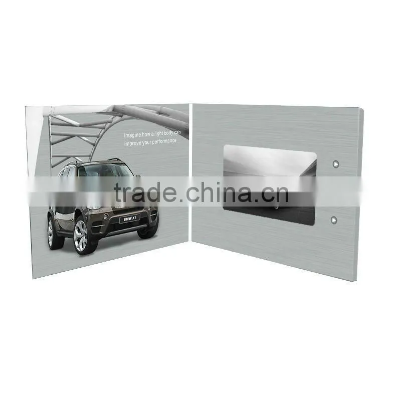 Customized 7 inch lcd video card business booklet video brochure with built in memory for christmas gifts