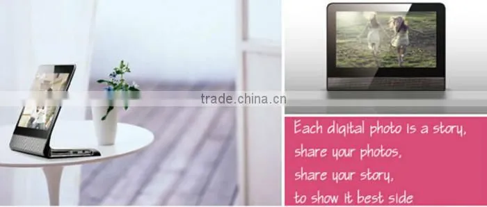 7inch wifi digital picture frame with desk clock