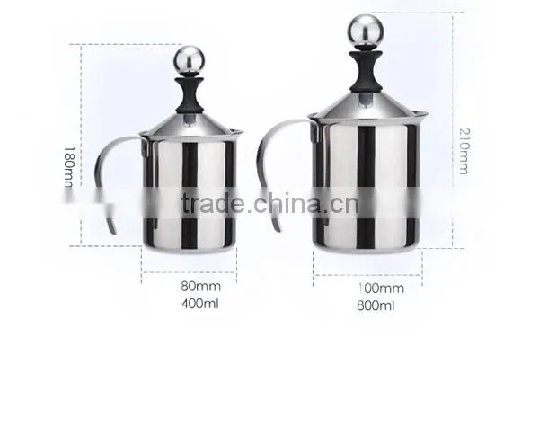 High stainless steel milk cup milk cup 400ml or 800ml and coffee cup