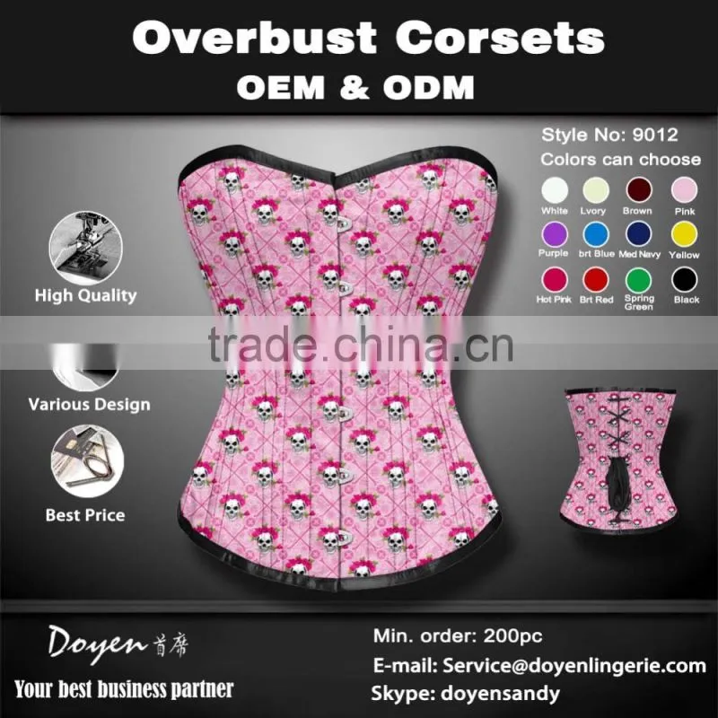 2016 newest fashion cheap waist shaping corsets Printed waist training corset
