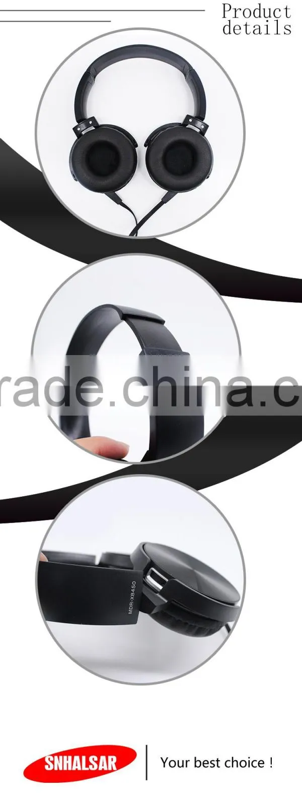 US market XB-450 Wired headphones 40mm driver unit headphones