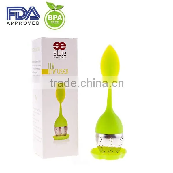 FDA Standard Silicone Loose Tea Leaf Strainer Herbal Spice Infuser Filter Diffuser