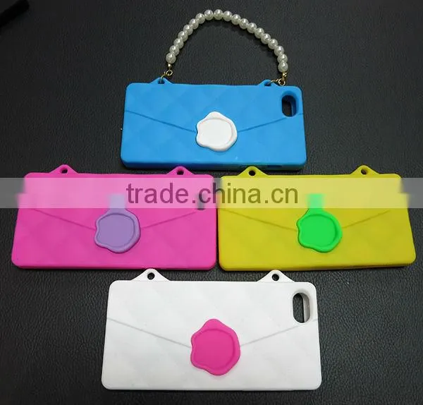 Silicone Cliche Case for iPhone 5 Decorated with Metal Studs