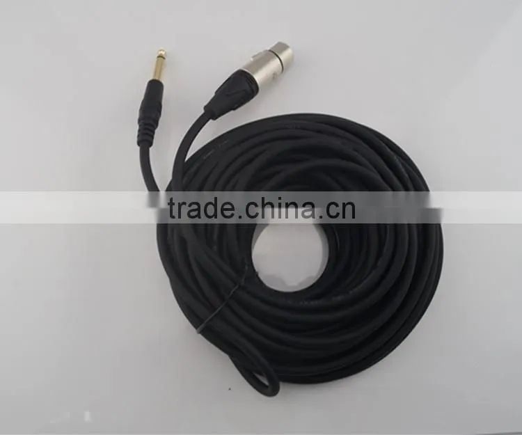 XLR Female to 6.35 aux cable nickel plated 4m PVC cable