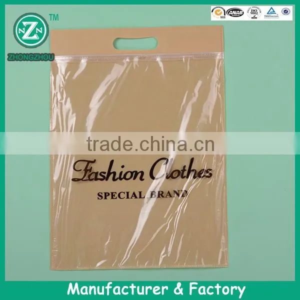 Plastic clear pvc zipper tote bags, clear plastic zipper bag with handle, pvc clear bag with zipper