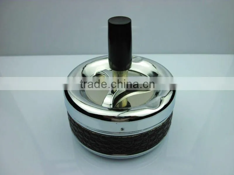 crystal rhinestone metal round ashtray