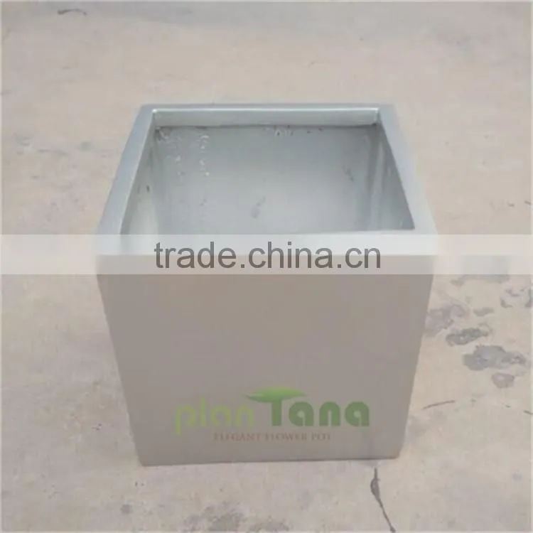 high quality square glazed black glass fiber flower pot