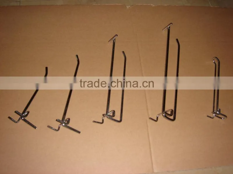 supermarket metal pegoboard hook display hanging hooks