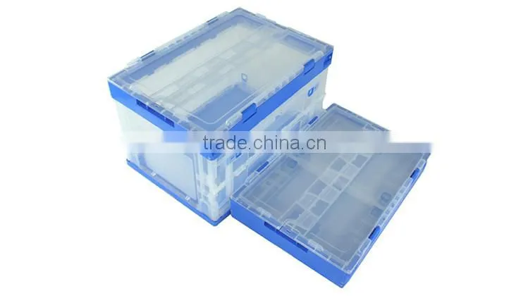 Factory Directly Sales side door lid foldable collapsible plastic crate