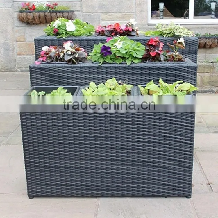Greening decoration round resin rattan planter box outdoor flower pots garden